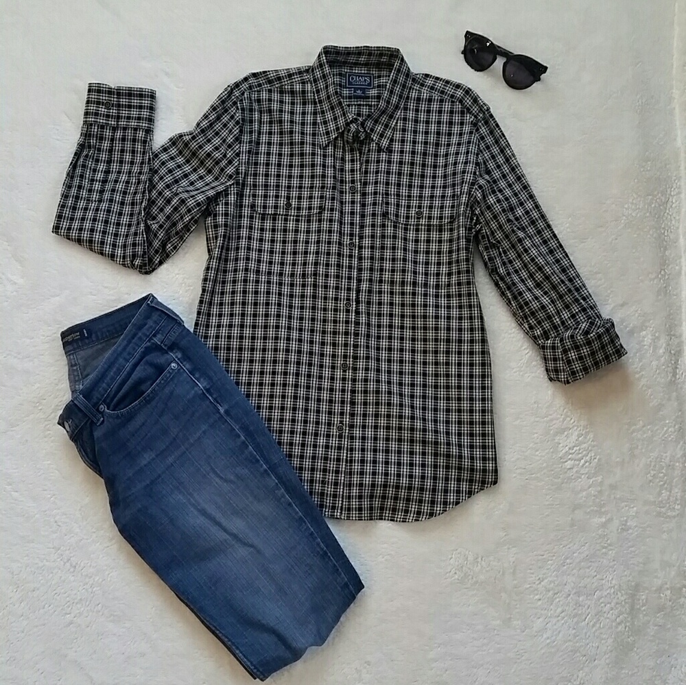 Chaps plaid button down